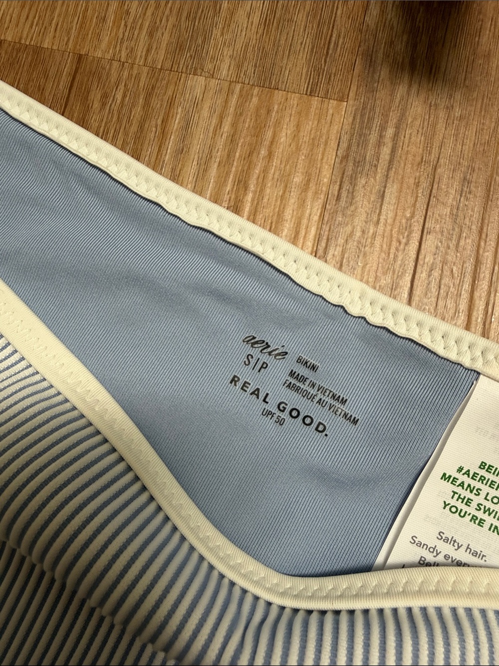 Aerie Ribbed Halter Light Blue Tankini Swim Set - Picture 7 of 8